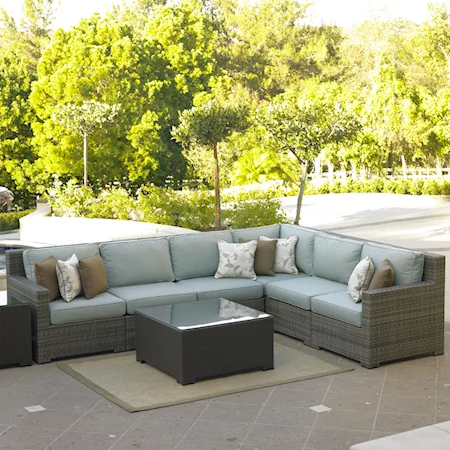 Right Arm Facing Six Piece Outdoor Sectional